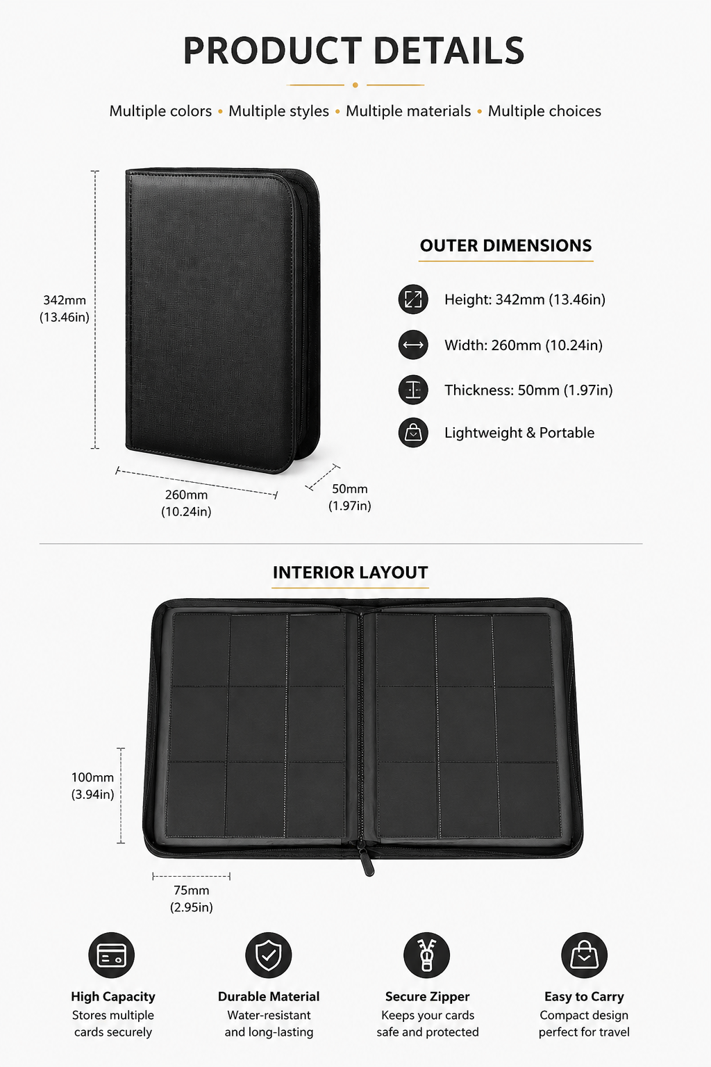 Premium 360 Card Zip Binder